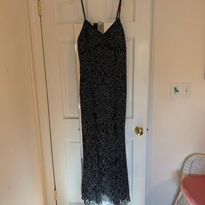 Black beaded evening dress